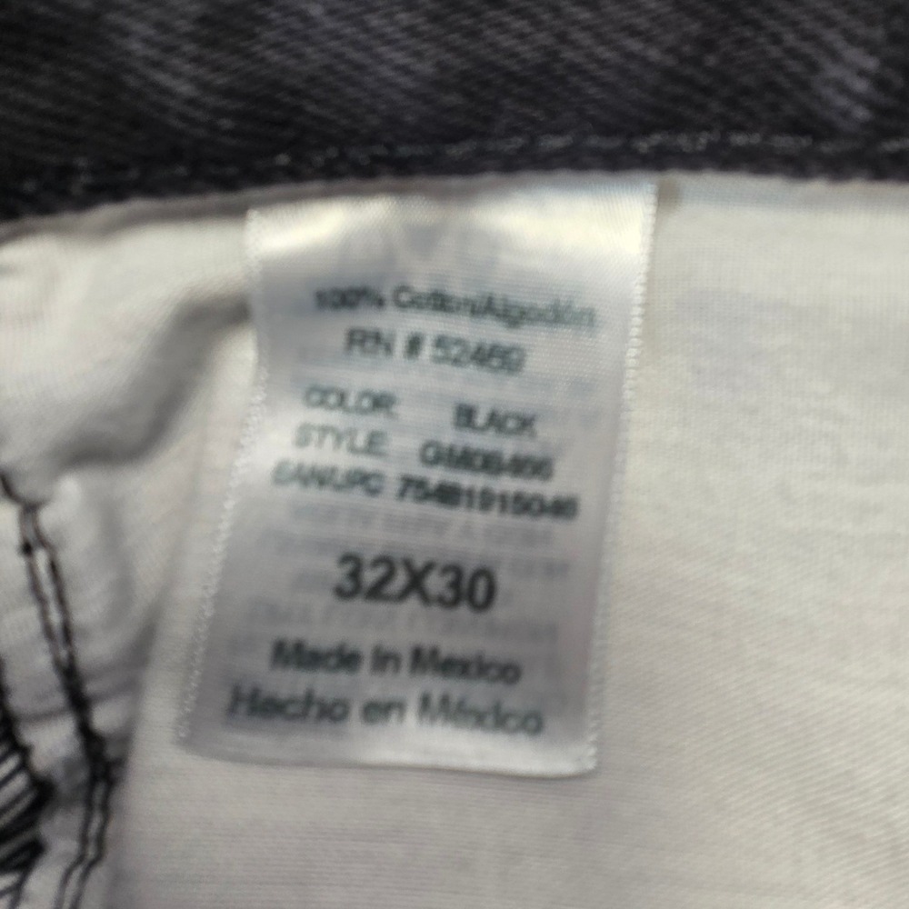 George Mens Regular Fit Jeans Black Denim 100% Cotton 32x30 GM08406 - Picture 4 of 4